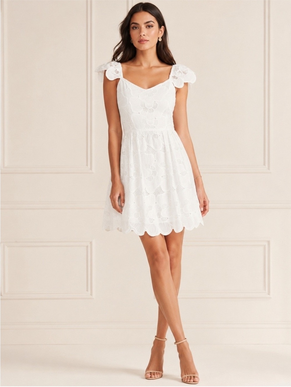 Steve Madden Sierra Eyelet Scalloped Dress